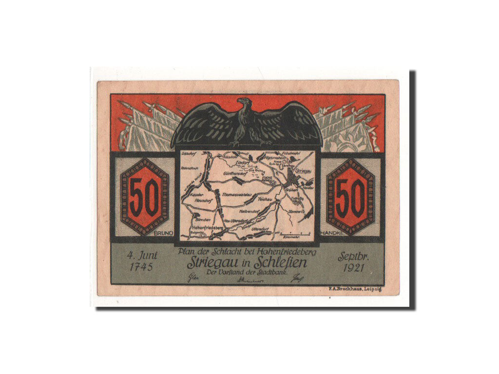 Banknote, Germany, Striegau, 50 Pfennig, 1921, Undated, UNC(64), Mehl:1284.1