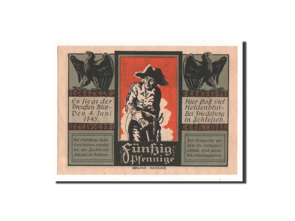 Banknote, Germany, Striegau, 50 Pfennig, 1921, Undated, UNC(65-70), Mehl:1284.1