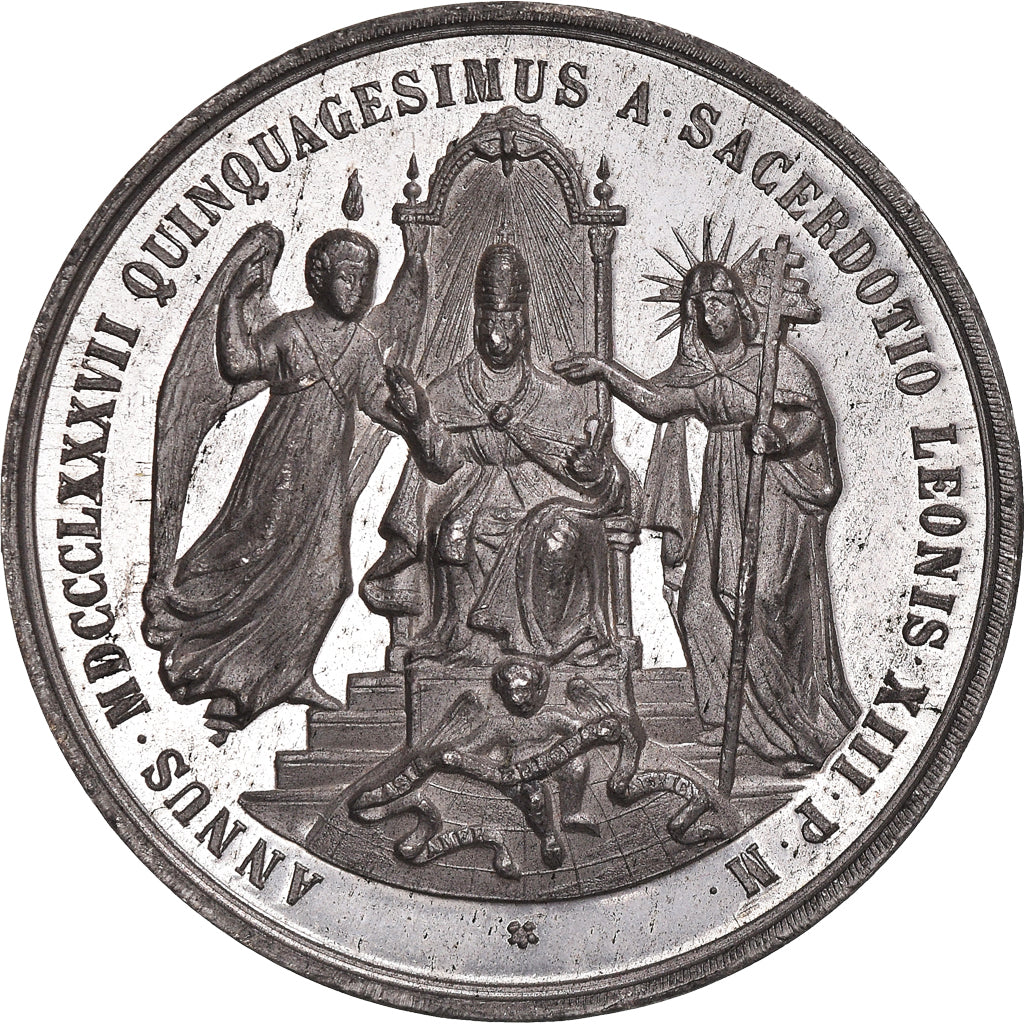 Vaticano, medalla, Léon XIII, 50ème Sacerdoce, Roma, Religions & beliefs