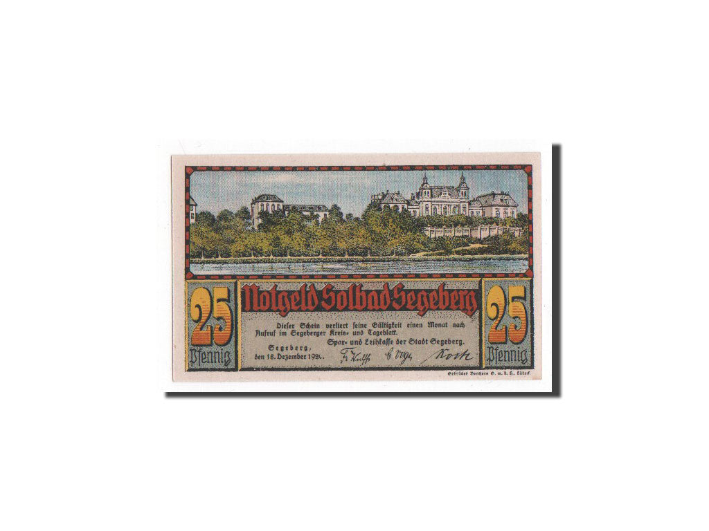 Banknote, Germany, Segeberg, 25 Pfennig, 1920, 1920-12-18, UNC(65-70)
