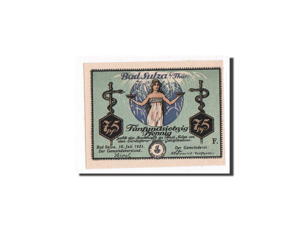Billet, Allemagne, Sulza, 75 Pfennig, 1921, 1921-07-19, NEUF, Mehl:1304.1a