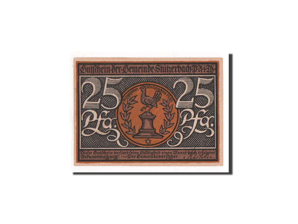 Banknote, Germany, Stützerbach, 25 Pfennig, 1921, UNC(65-70), Mehl:1286.1