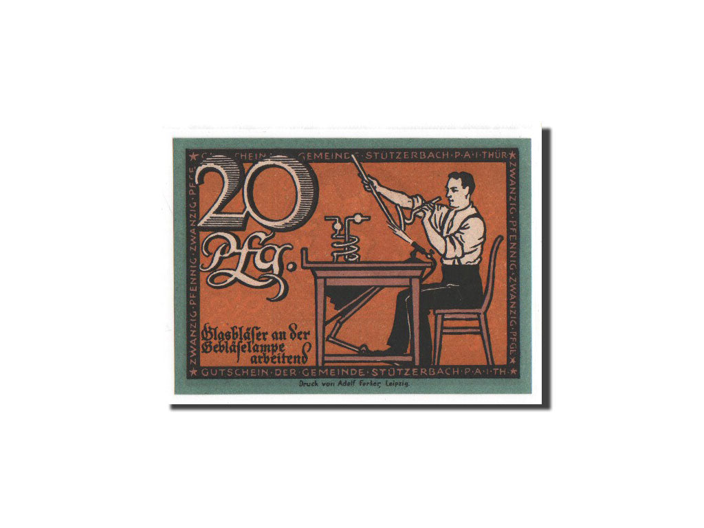 Banknote, Germany, Stützerbach, 20 Pfennig, 1921, UNC(65-70), Mehl:1286.1
