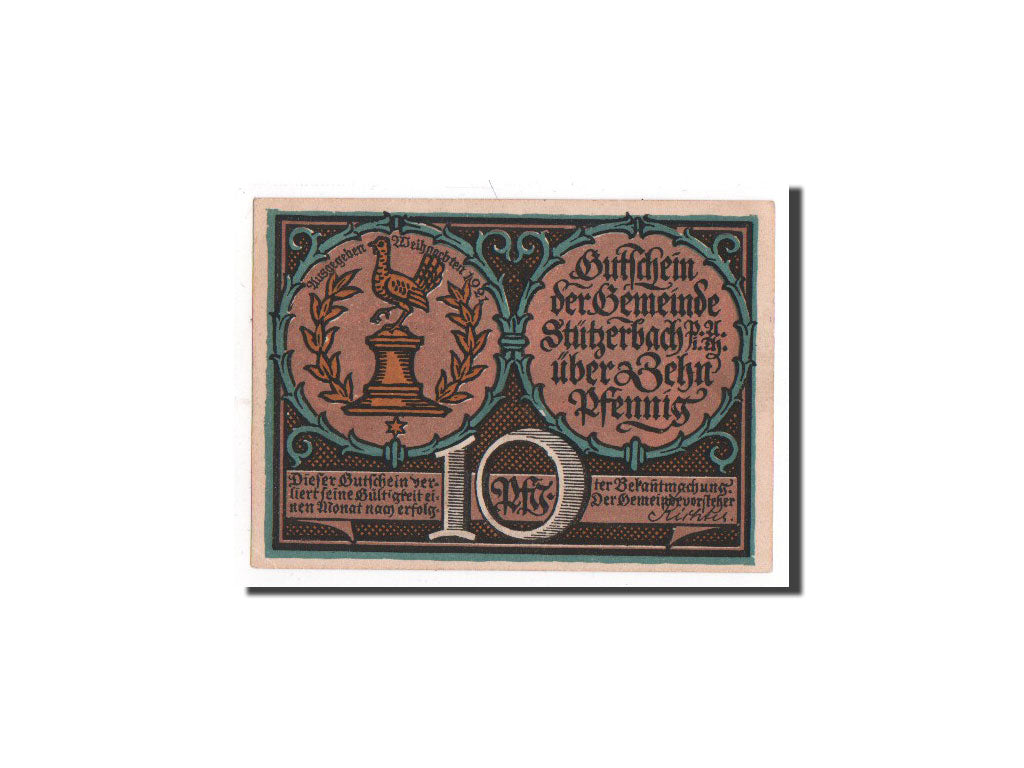 Banknote, Germany, Stützerbach, 10 Pfennig, 1921, UNC(65-70), Mehl:1286.1