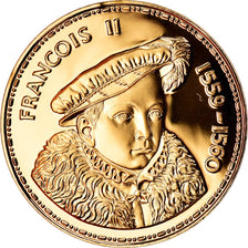France, Medal, Les Rois de France, François II, History, MS(63), Vermeil