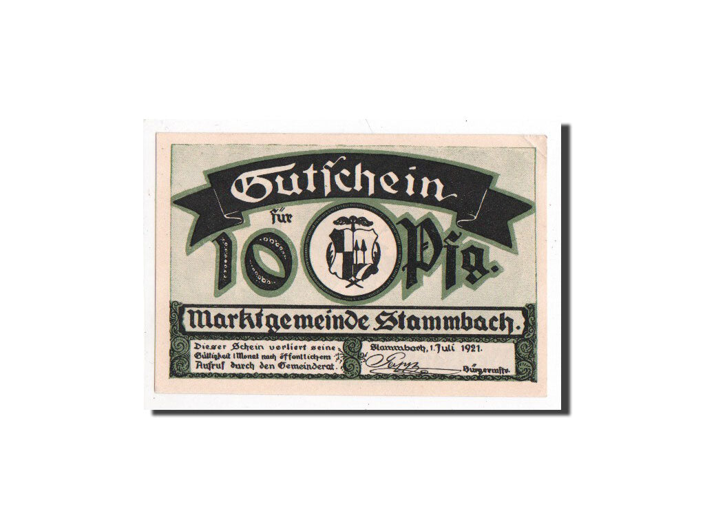 Banknote, Germany, Stammbach, 10 Pfennig, 1921, 1921-07-01, UNC(65-70)