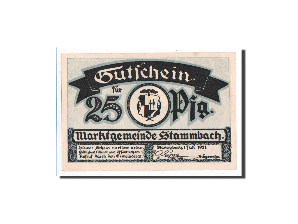 Banknote, Germany, Stammbach, 25 Pfennig, 1921, 1921-07-01, UNC(65-70)