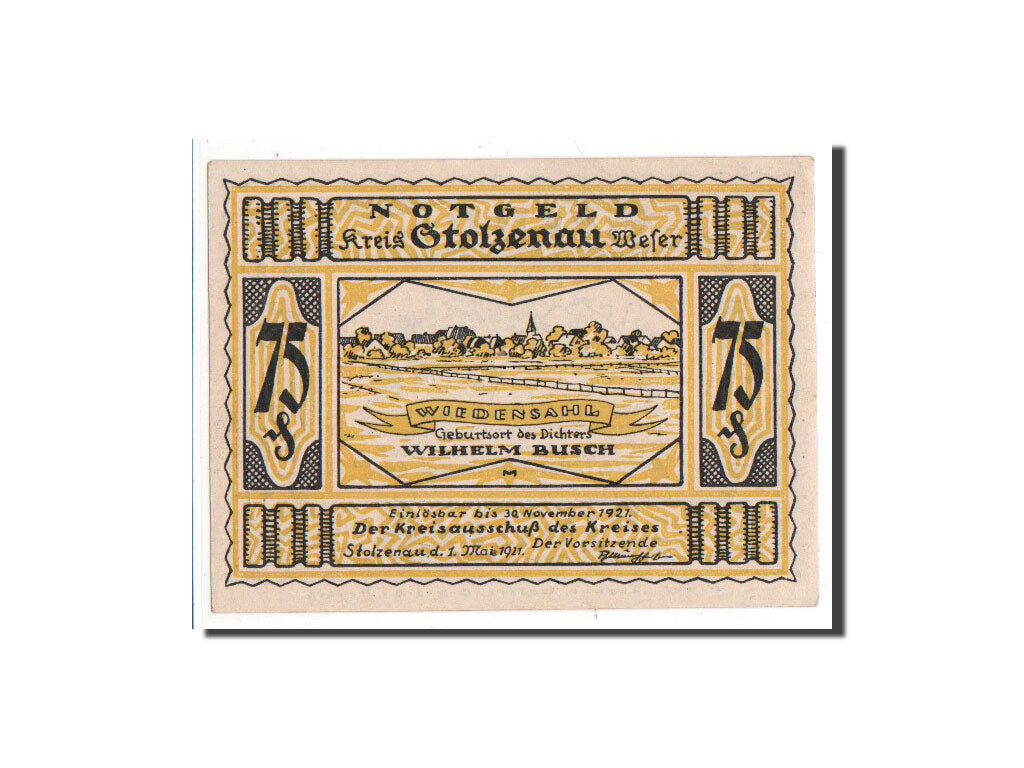 Banknote, Germany, Stolzenau a.d Weser, 75 Pfennig, 1921, 1921-05-01