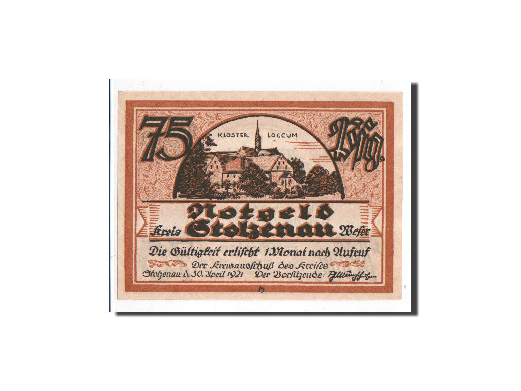 Banknote, Germany, Stolzenau a.d Weser, 75 Pfennig, 1921, 1921-04-30