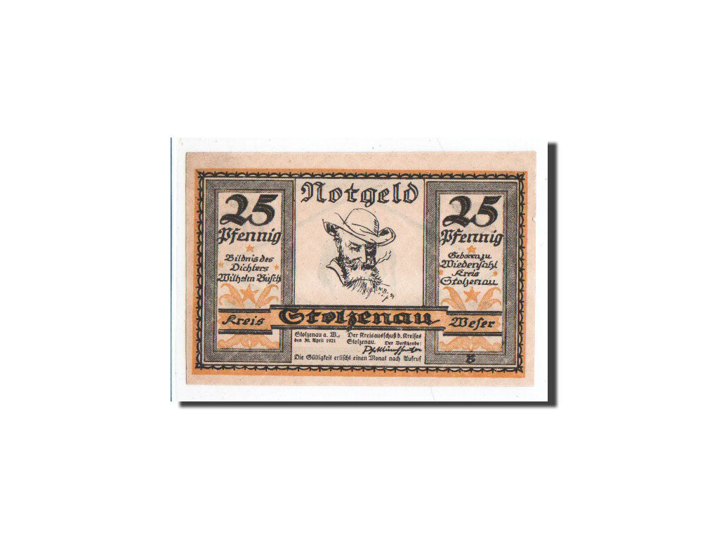 Banknote, Germany, Stolzenau a.d Weser, 25 Pfennig, 1921, 1921-04-30