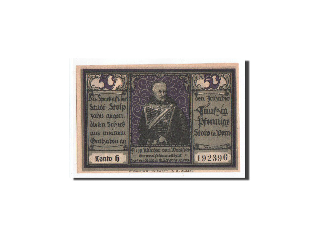 Banknote, Germany, Stolp, 50 Pfennig, O.D, Undated, UNC(65-70), Mehl:1275.5a