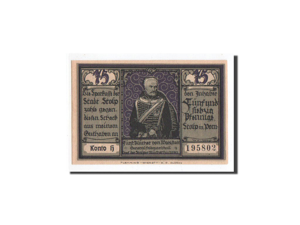 Banknote, Germany, Stolp, 75 Pfennig, O.D, Undated, UNC(65-70), Mehl:1275.5a