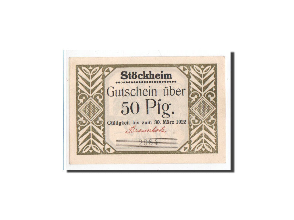 Banknote, Germany, Stockheim Gemeinde, 50 Pfennig, O.D, Undated, UNC(65-70)