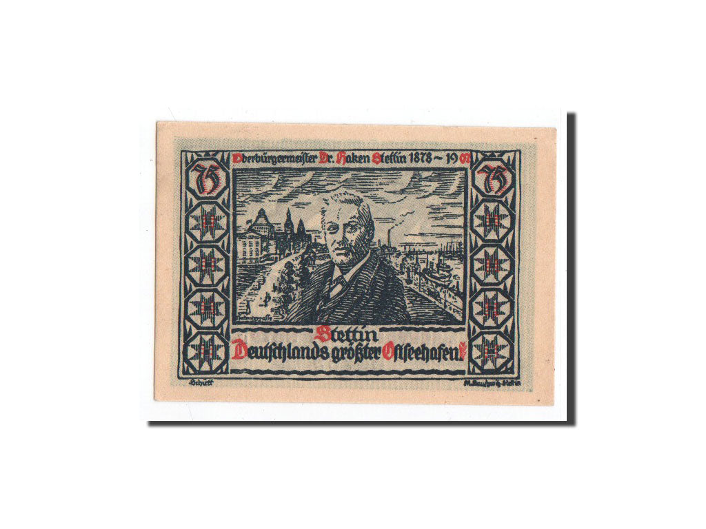 Banconote, Germania, Settin, 75 Pfennig, 1922, 1922-01-01, FDS, Mehl:1270.4