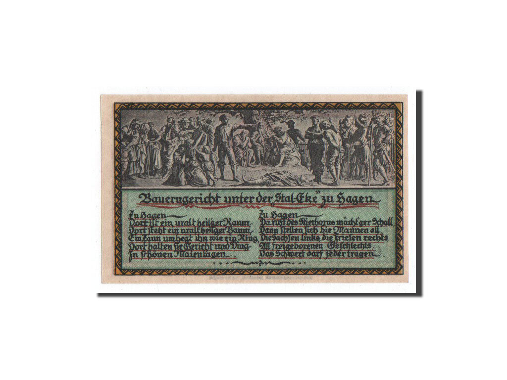 Banknote, Germany, Hagen, 50 Pfennig, 1921, 1921-08-01, UNC(65-70), Mehl:499.1a