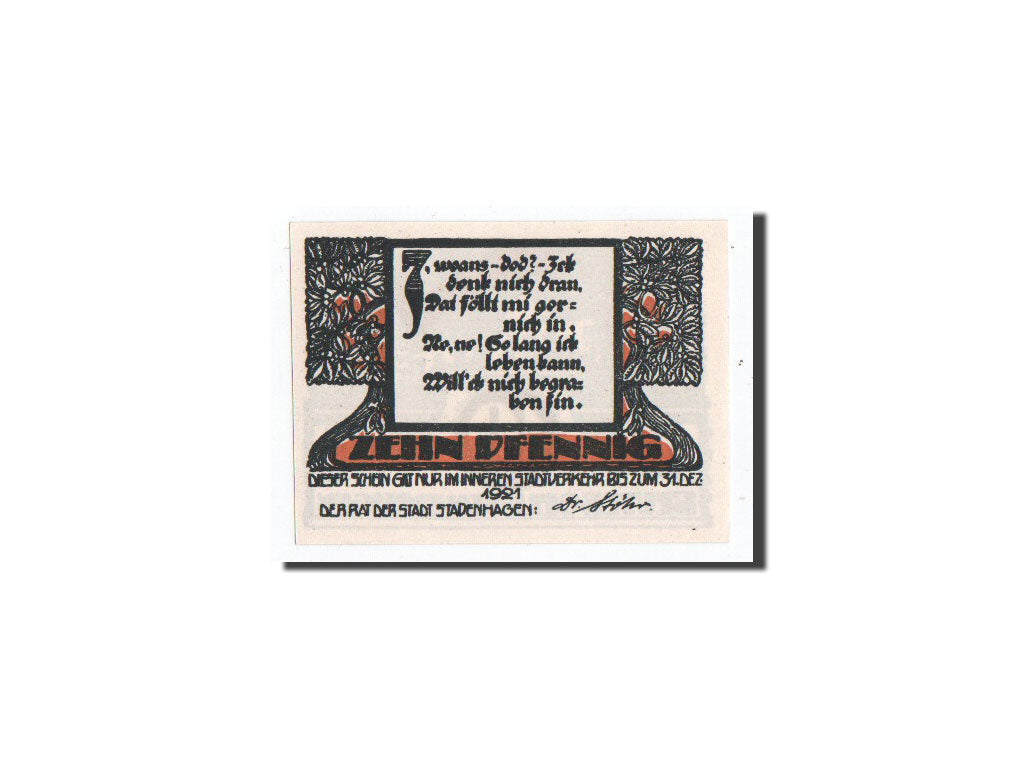 Banknote, Germany, Stavenhagen, 10 Pfennig, O.D, Undated, UNC(65-70)