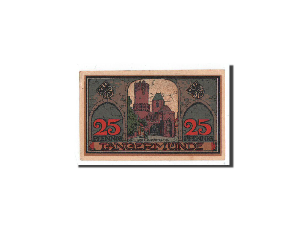 Banknote, Germany, Tangermünde, 25 Pfennig, 1921, 1921-04-01, UNC(65-70)