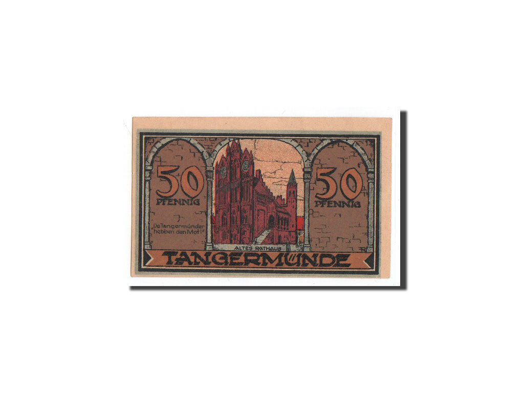 Banknote, Germany, Tangermünde, 50 Pfennig, 1921, 1921-04-01, UNC(65-70)