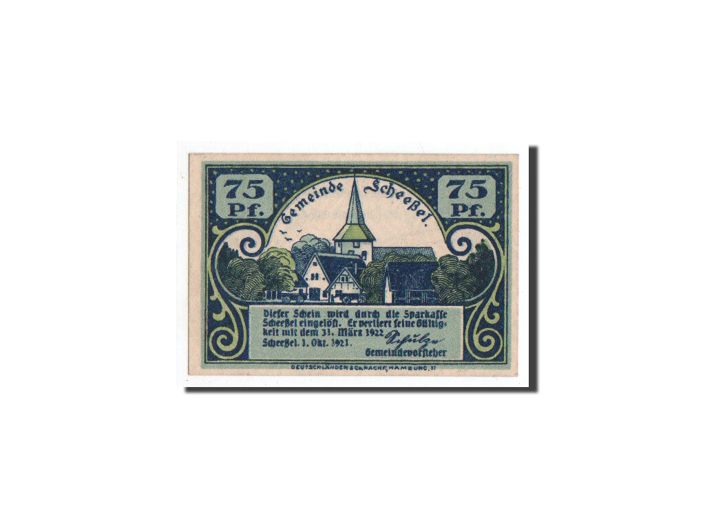 Banknote, Germany, Scheebel, 75 Pfennig, 1921, 1921-10-01, UNC(65-70)