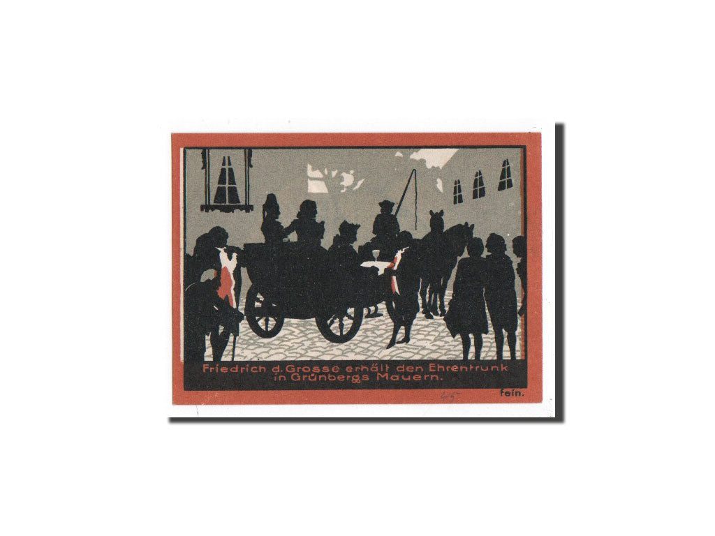 Banknot, Niemcy, Grunberg Stadt, 50 Pfennig, 1922, Undated, UNC(65-70)