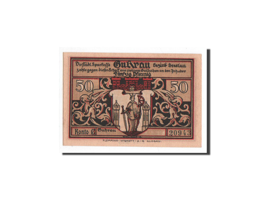 Banknote, Germany, Guhrau Bez Breslau, 50 Pfennig, O.D, Undated, UNC(65-70)