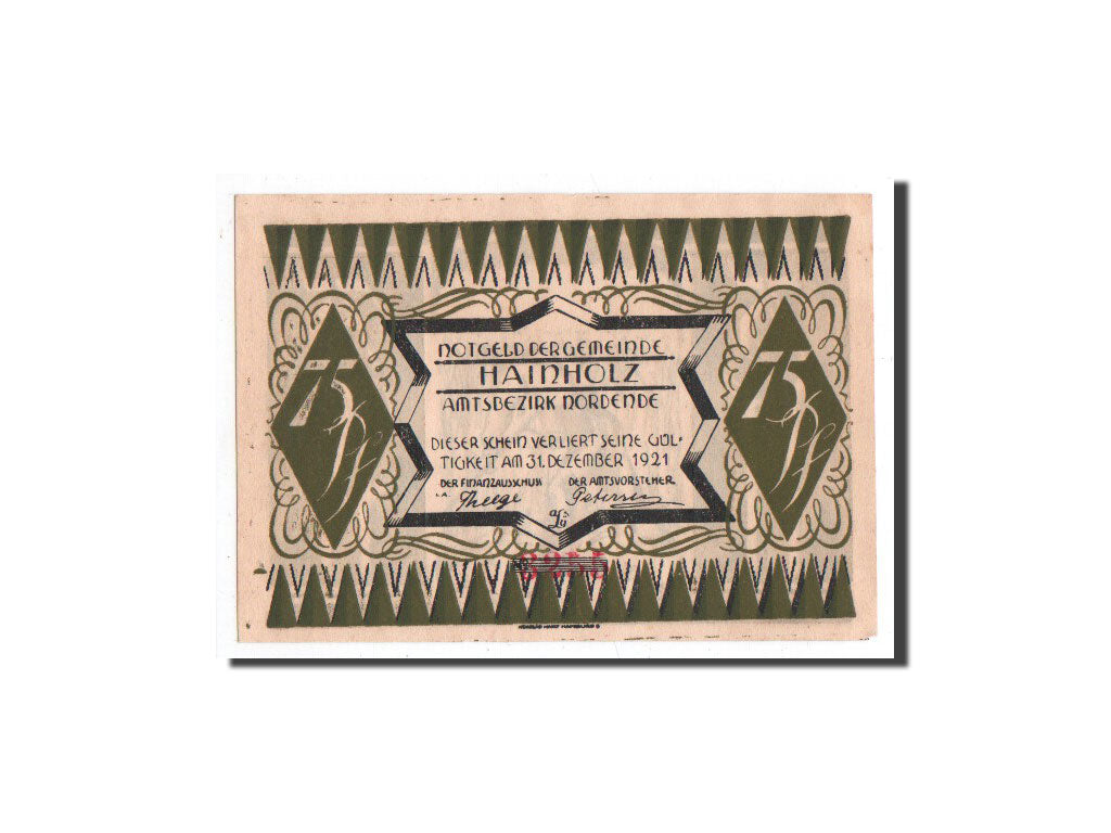 Banknote, Germany, Hainholz, 75 Pfennig, O.D, Undated, UNC(65-70), Mehl:502.1a