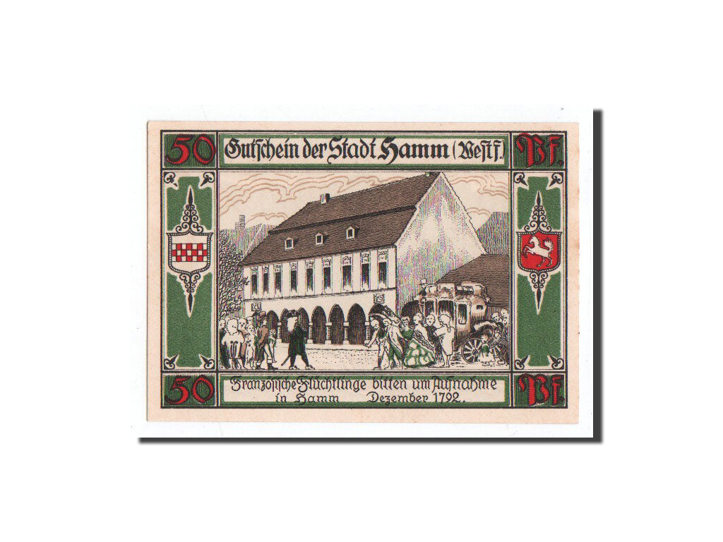 Banknote, Germany, Hamm, 50 Pfennig, Green Dress, 1921, 1921-10-01, UNC(65-70)