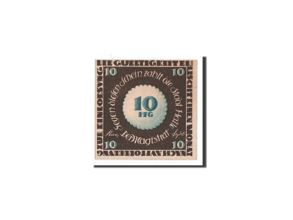 Banknote, Germany, Halle a.d. Saale, 10 Pfennig, Domzuhalle, O.D, Undated