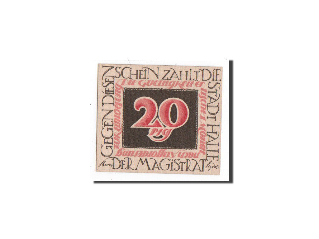 Banknot, Niemcy, Halle a.d. Saale, 20 Pfennig, Rechtsgelehrte, O.D, Undated