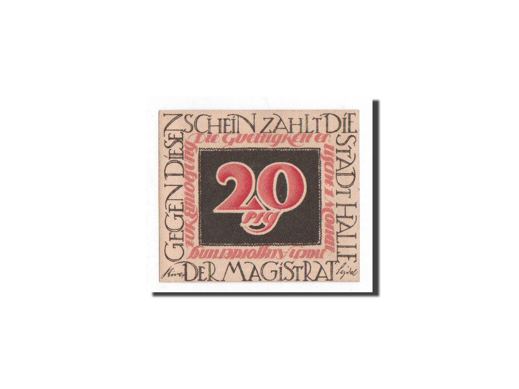 Biljet, Duitsland, Halle a.d. Saale, 20 Pfennig, August, O.D, Undated, NIEUW