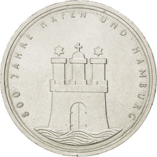 Coin, GERMANY - FEDERAL REPUBLIC, 10 Mark, 1989, Hamburg, Germany, AU(55-58)