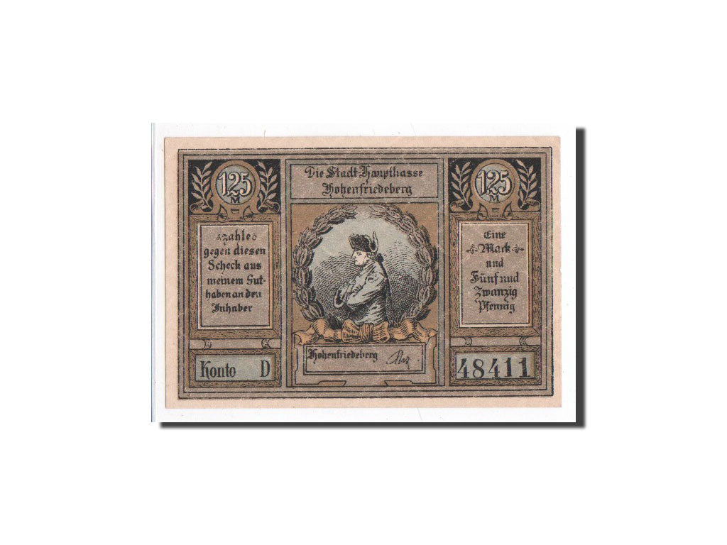 Biljet, Duitsland, Hehenfriedeberg, 1.25 Mark, N.D, O.D, Undated, NIEUW