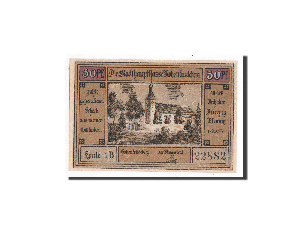 Banknot, Niemcy, Hehenfriedeberg, 50 Pfennig, N.D, O.D, Undated, UNC(65-70)
