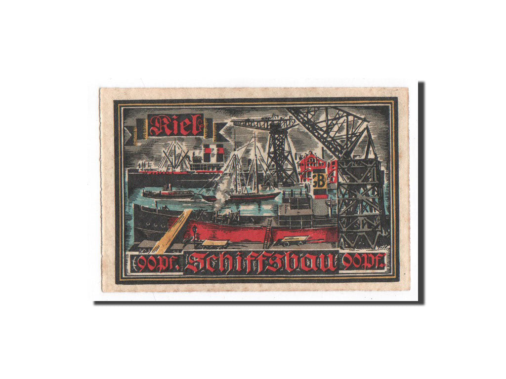Biljet, Duitsland, Kiel, 90 Pfennig, N.D, 1921, 1921-09-10, NIEUW, Mehl:696.2a