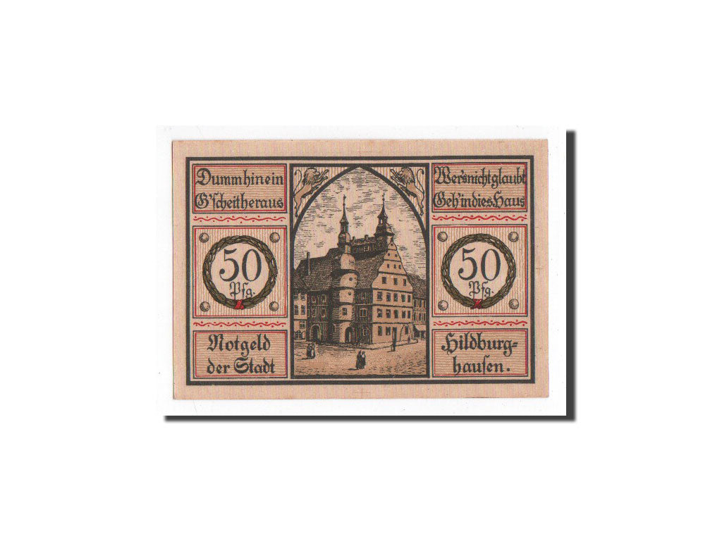 Geldschein, Deutschland, Hildburghausen, 50 Pfennig, Batiment, O.D, Undated