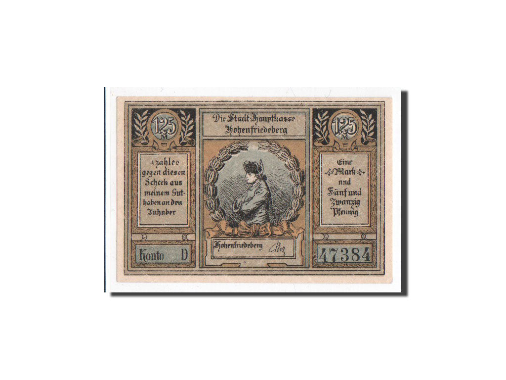 Banknot, Niemcy, Hohenfriedeberg, 1.25 Mark, Eglise, O.D, Undated, UNC(65-70)