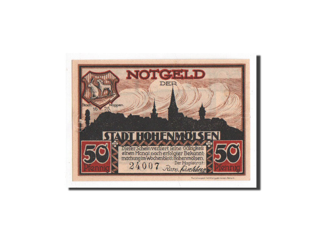 Geldschein, Deutschland, Hohenmölsen, 50 Pfennig, cheval, O.D, Undated, UNZ