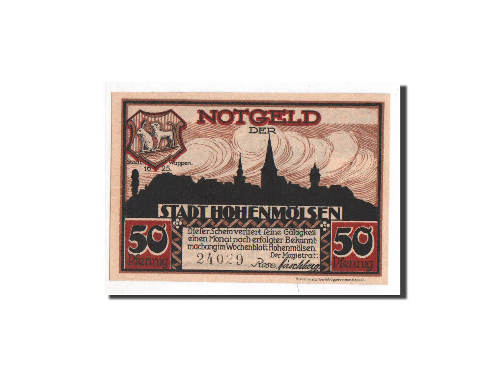 Billet, Allemagne, Hohenmölsen, 50 Pfennig, chevalier, O.D, Undated, NEUF