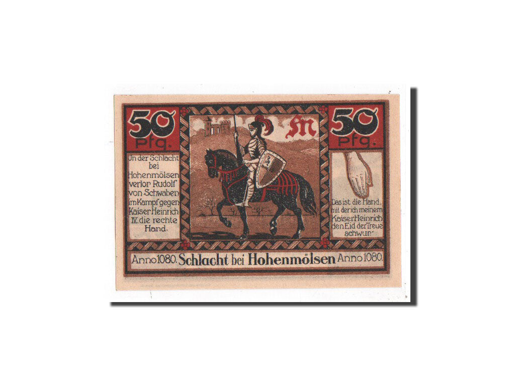 Billet, Allemagne, Hohenmölsen, 50 Pfennig, chevalier, O.D, Undated, NEUF
