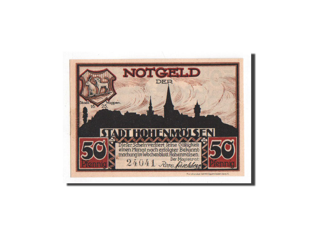 Banknot, Niemcy, Hohenmölsen, 50 Pfennig, paysan, O.D, Undated, UNC(65-70)