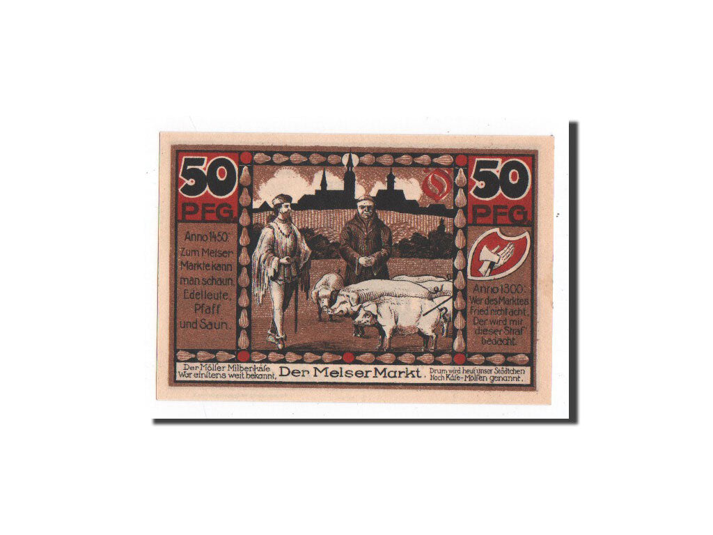 Banknot, Niemcy, Hohenmölsen, 50 Pfennig, paysan, O.D, Undated, UNC(65-70)