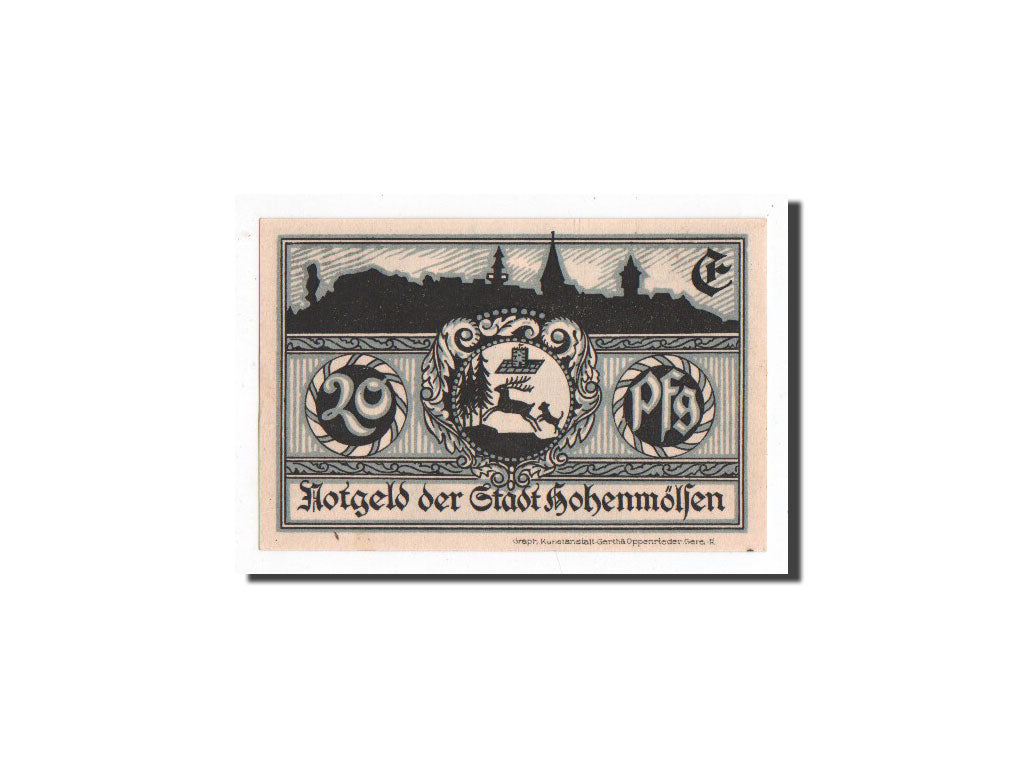 Billet, Allemagne, Hohenmölsen, 20 Pfennig, Eglise, O.D, Undated, NEUF
