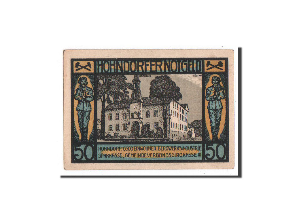 Banknot, Niemcy, Hohndorf, 50 Pfennig, paysage, 1921, 1921-09-30, UNC(65-70)