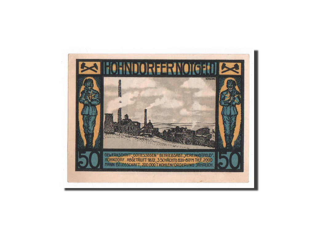 Geldschein, Deutschland, Hohndorf, 50 Pfennig, Usine, 1921, 1921-09-30, UNZ