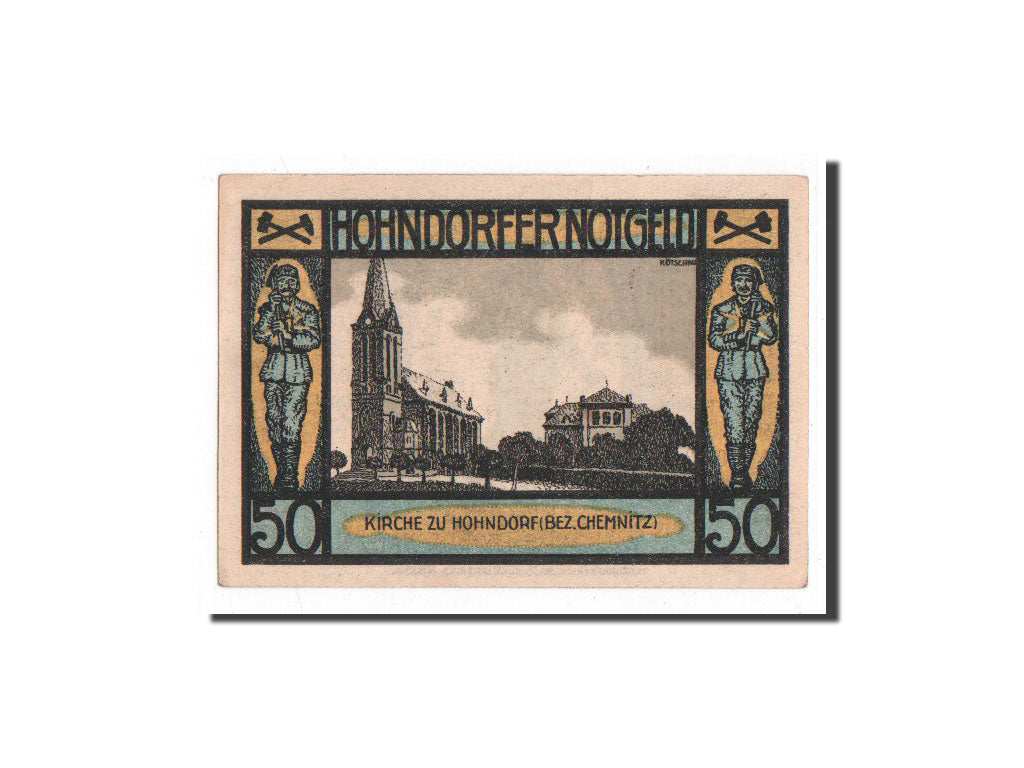 Geldschein, Deutschland, Hohndorf, 50 Pfennig, Eglise, 1921, 1921-09-30, UNZ