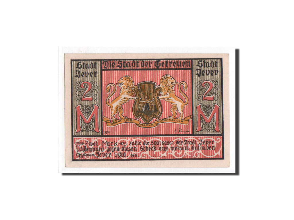Geldschein, Deutschland, Jever, 2 Mark, Eglise, O.D, Undated, UNZ, Mehl:661a.1