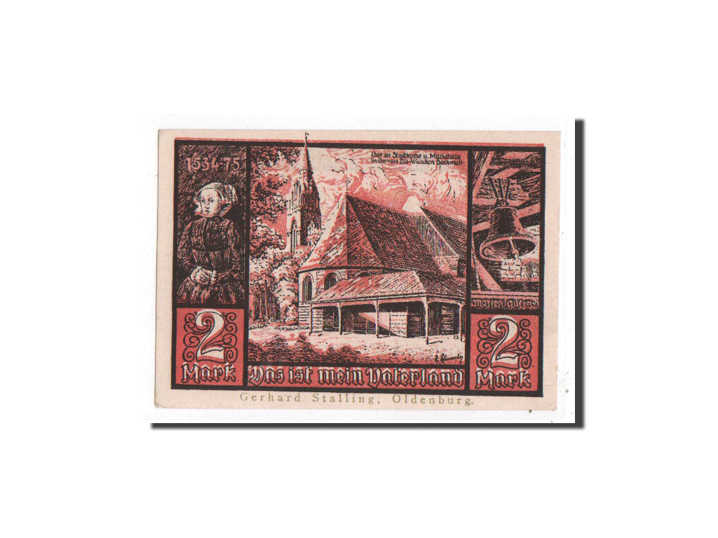 Geldschein, Deutschland, Jever, 2 Mark, Eglise, O.D, Undated, UNZ, Mehl:661a.1