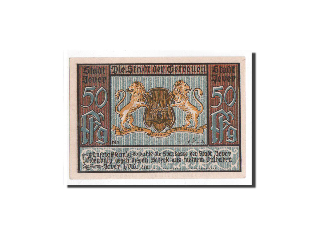 Banknot, Niemcy, Jever, 50 Pfennig, paysage, O.D, Undated, UNC(65-70)