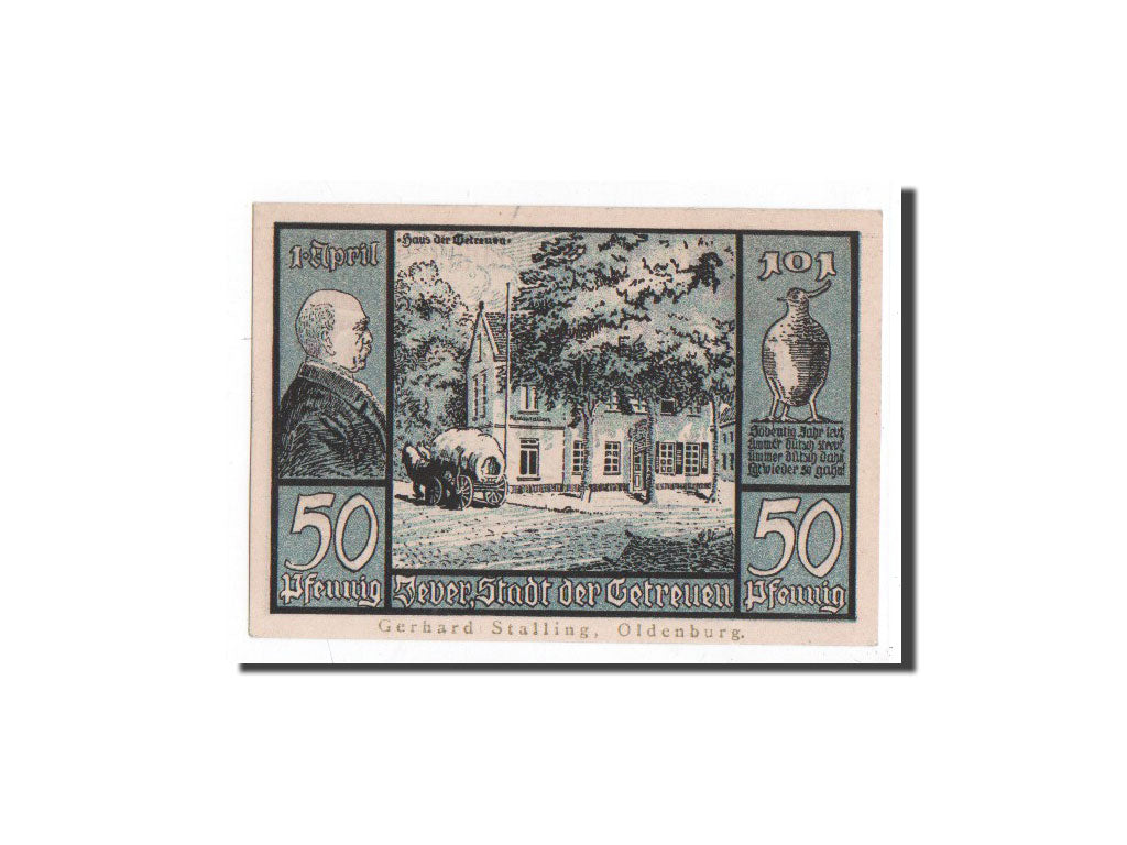 Banknot, Niemcy, Jever, 50 Pfennig, paysage, O.D, Undated, UNC(65-70)