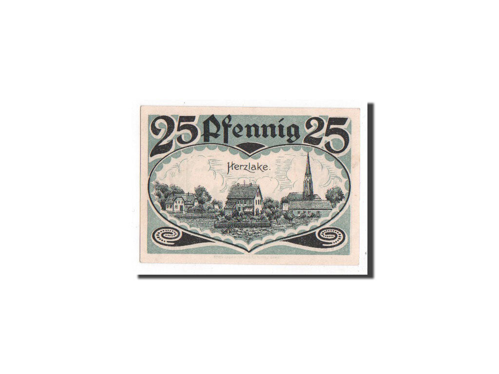 Banconote, Germania, Herzlake, 25 Pfennig, Ville, 1921, 1921-10-01, FDS